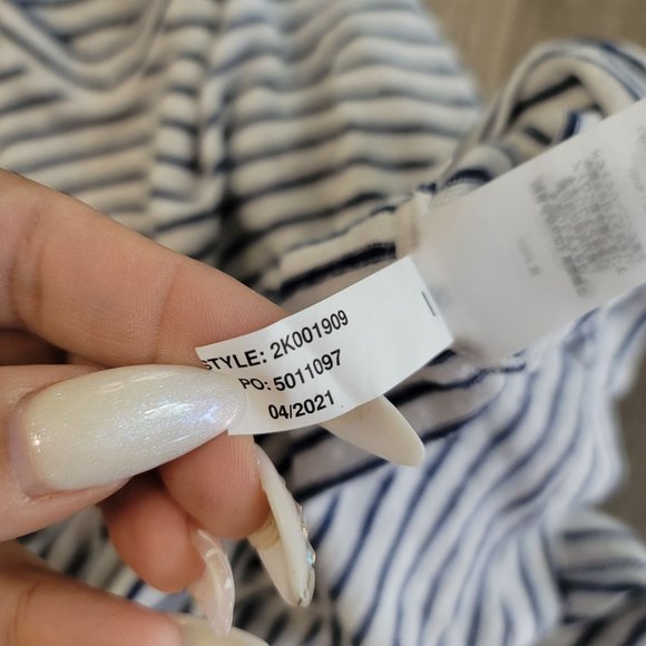 Vineyard Vines NWT linen jet stripe deep bay navy white striped breathable tee L - Picture 5 of 9